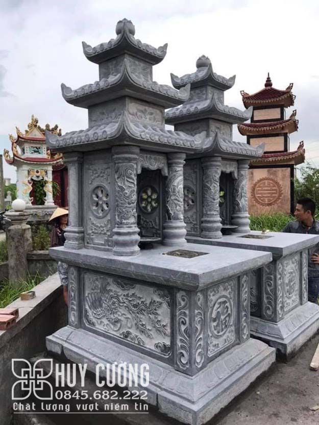 Lắp đặt mộ đá ba mái đẹp tại Thái Nguyên