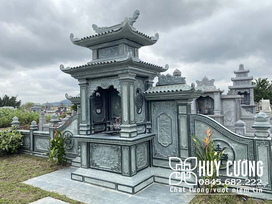 Long đình đá thờ chung khu lăng mộ Hưng Yên