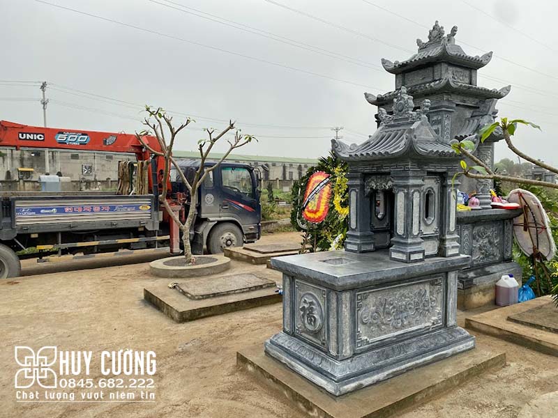 Thi công xây dựng mộ đá 1 mái Ninh Bình