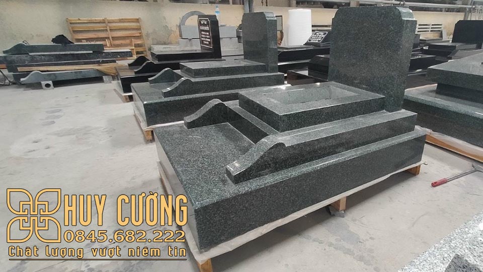 mộ đá granite đẹp xanh Bình Định